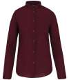 KB514 K514 Kariban Ladies Long Sleeve Mandarin Collar Shirt Wine colour image